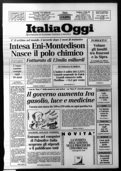 Italia oggi : quotidiano di economia finanza e politica